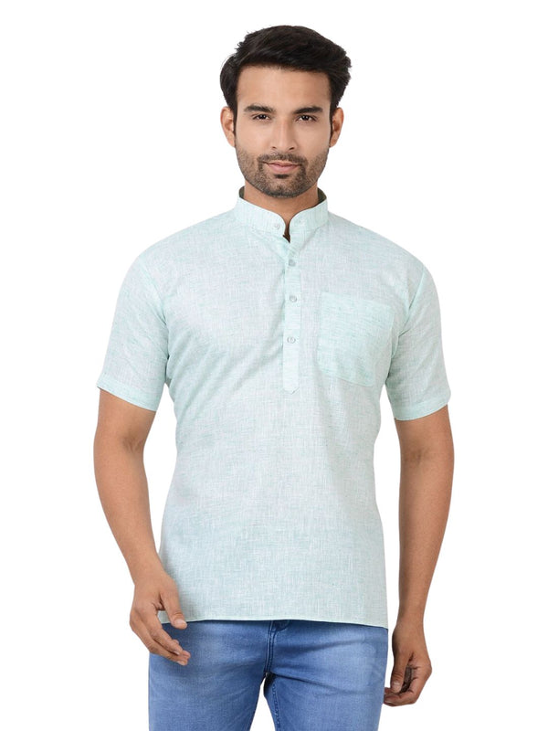 100% Cotton Short Kurta in Green