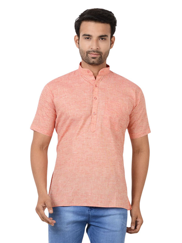 Handloom Cotton Short Kurta in Red
