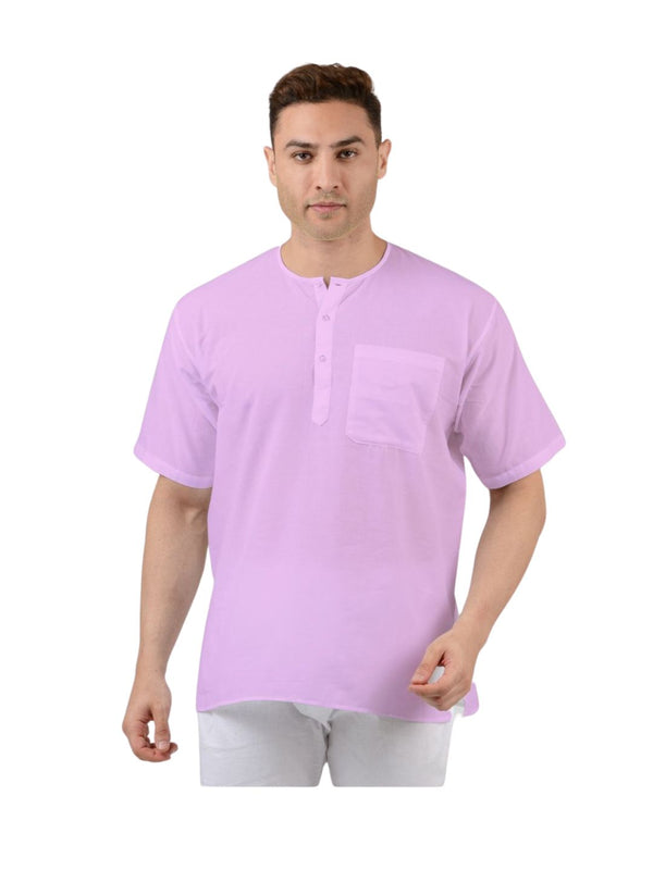 Pure Cotton Short Kurta in Pink
