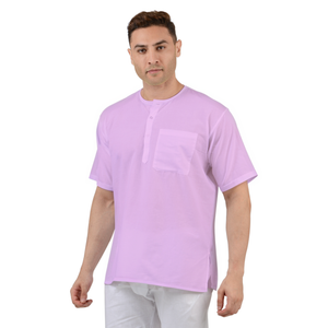 Maharaja Pure Cotton Straight Short Kurta in Pink for Men [MSHK037]