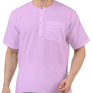 Maharaja Pure Cotton Straight Short Kurta in Pink for Men [MSHK037]