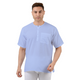 Maharaja Pure Cotton Straight Short Kurta in Blue for Men [MSHK038]