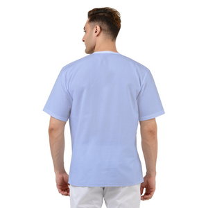 Maharaja Pure Cotton Straight Short Kurta in Blue for Men [MSHK038]