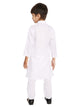 Maharaja White Cotton Blend Kurta Pyjama Set for Boys [MSKKP1101]