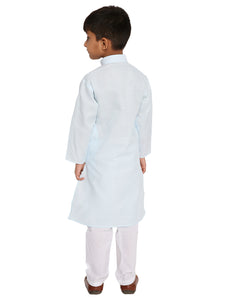 Maharaja Light Blue Cotton Blend Kurta Pyjama Set for Boys [MSKKP1106]