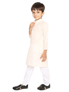Maharaja Peach Cotton Blend Kurta Pyjama Set for Boys [MSKKP1107]