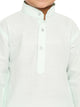 Maharaja Mint Green Cotton Blend Kurta Pyjama Set for Boys [MSKKP1108]