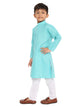 Maharaja Turquoise Cotton Blend Kurta Pyjama Set for Boys [MSKKP1116]