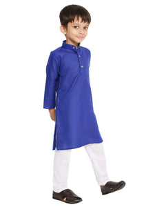 Maharaja Royal Blue Cotton Blend Kurta Pyjama Set for Boys [MSKKP1133]