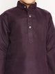 Maharaja Plum Cotton Blend Kurta Pyjama Set for Boys [MSKKP1137]