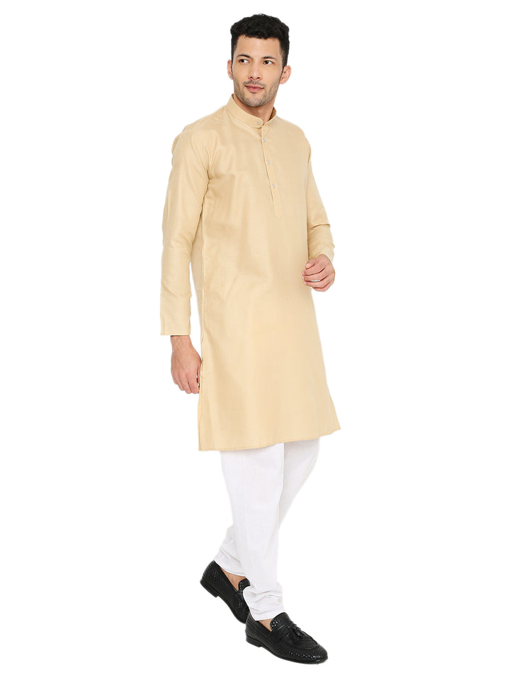 Magic Cotton Khaki Kurta Maharaja Fit in motion, showing versatility and comfort for both casual and traditional events.