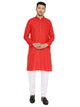 Maharaja Magic Cotton Solid Kurta And Pyjama set in Red for Men [MSKP1114]