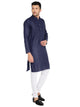 Maharaja Magic Cotton Solid Kurta And Pyjama set in Dark Blue for Men [MSKP1135]