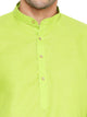 Maharaja Magic Cotton Solid Kurta And Pyjama set in Neon Green for Men [MSKP1148]