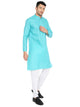 Maharaja Magic Cotton Solid Kurta And  Pyjama set in Teal Green for Men [MSKP1151]