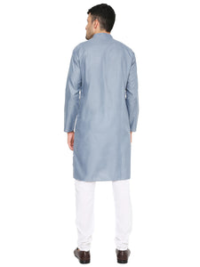Maharaja Magic Cotton Solid Kurta And Pyjama set in Grey for Men [MSKP1169]