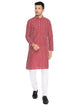 Maharaja Banarasi Silk Kurta in Red for Men [MSKurta1172]