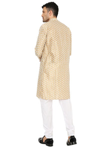 Maharaja Banarasi Silk Kurta in Golden for Men [MSKurta1174]