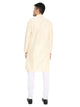 Maharaja Banarasi Silk Kurta in Off-White for Men [MSKurta1179]