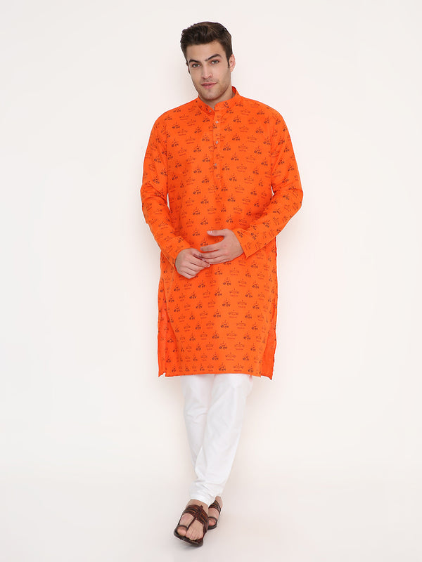 Jai Shree Ram Kurta Pyjama Set Lord Ram Pran Pratishta Ayodhya Special in Saffron