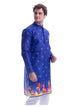 Maharaja Magic Cotton Navratri Print Blue Kurta for Men [MSKurta211]