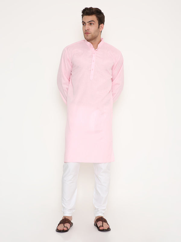 Poly Viscose Shiny Kurta in Pink
