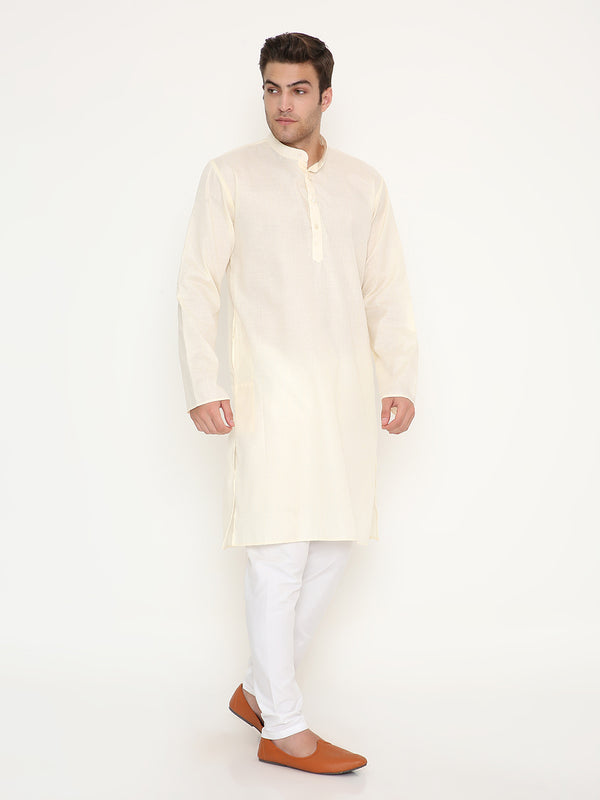 Poly Viscose Shiny Kurta in Beige