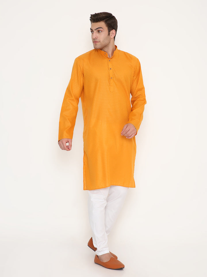 Comfortable and stylish Mustard Kurta Set with ethnic detailing, perfect for cultural celebrations and traditional functions.