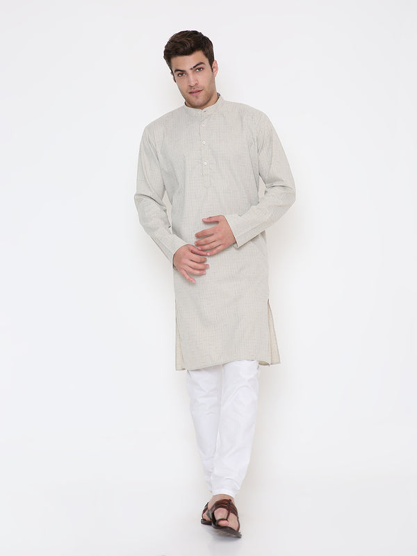 Poly Viscose Regular Fit Self Design Kurta in Sage Green