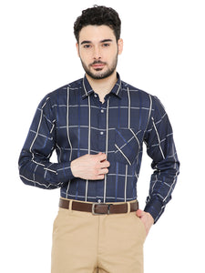 Maharaja Men's Slim Fit Checkered Shirt in Blue[MSS118]