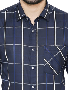 Maharaja Men's Slim Fit Checkered Shirt in Blue[MSS118]