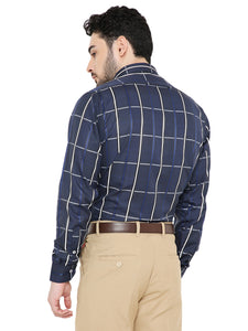 Maharaja Men's Slim Fit Checkered Shirt in Blue[MSS118]