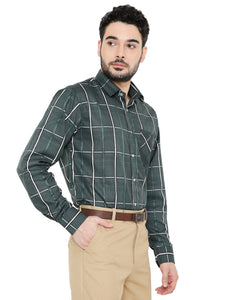 Maharaja Men's Slim Fit Checkered Shirt in Green[MSS119]