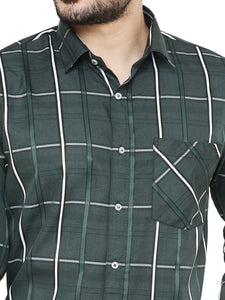 Maharaja Men's Slim Fit Checkered Shirt in Green[MSS119]