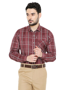 Maharaja Men's Slim Fit Checkered Shirt in Red[MSS120]