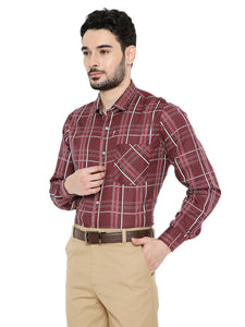 Maharaja Men's Slim Fit Checkered Shirt in Red[MSS120]