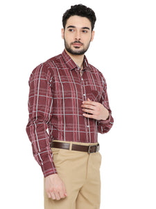 Maharaja Men's Slim Fit Checkered Shirt in Red[MSS120]