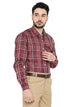 Maharaja Men's Slim Fit Checkered Shirt in Red[MSS120]
