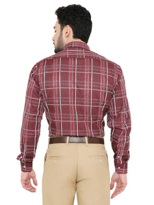 Maharaja Men's Slim Fit Checkered Shirt in Red[MSS120]