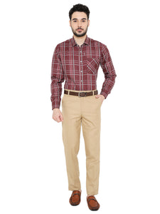 Maharaja Men's Slim Fit Checkered Shirt in Red[MSS120]