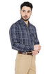 Maharaja Men's Slim Fit Checkered Shirt in Blue[MSS121]
