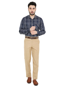 Maharaja Men's Slim Fit Checkered Shirt in Blue[MSS121]