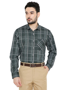 Maharaja Men's Slim Fit Checkered Shirt in Green[MSS122]