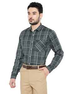 Maharaja Men's Slim Fit Checkered Shirt in Green[MSS122]