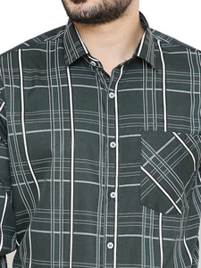 Maharaja Men's Slim Fit Checkered Shirt in Green[MSS122]