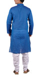 Blue Kurta Pyjama Set in Handloom Cotton [MSKP004]