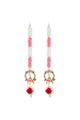 Pink and White Artificial Flower Latkans with Mesh and Pearl Door Hanging for Diwali 2020 [DLT005]