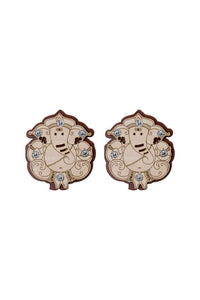 Wooden Set of 2 Ganesha Wall / Door Stickers [DSL012]