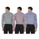 Combo of 3 Checkered Polyester Slim Fit Formal Shirts for Men [MSCombo21]