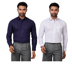 Combo of 2 Polyester Designer Office Wear Shirts for Men [MSCombo30]